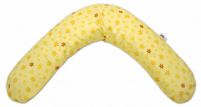 Подушка Theraline "Цветочки" для беременных и кормящих мам, цвет: желтый, 190 см
