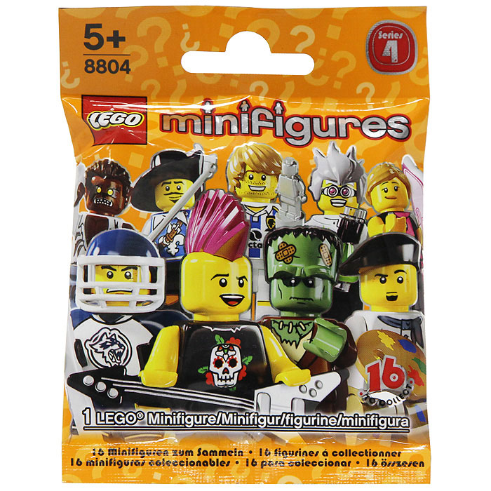 8804 Lego: Минифигуры, 4 выпуск, в ассортимете8804 8804 Lego: Минифигуры, 4 выпуск, в ассортимете8804В запечатанном непрозрачном пакетике находится яркая фигурка жителя лего-городка, которая обладает своим характером, способностями и особенностями. Собрав коллекцию минифигурок, можно придумывать новые увлекательные сюжеты с уникальными персонажами. Характеристики: Комплектация: 1 фигурка. Размер упаковки: 11,5 см х 9 см. В процессе игры с конструкторами LEGO дети приобретают и постигают такие необходимые навыки как познание, творчество, воображение. Обычные наблюдения за детьми показывают, что единственное, чему они с удовольствием посвящают время - это игры. Игра - это состояние души, это веселый опыт познания реальности. Играя, дети создают собственные миры, осваивают их, восстанавливают прошедшие и будущие события через понарошку, а, познавая, приобретают знания и умения. Фантазия ребенка безгранична, беря свое начало в детстве, она позволяет ребенку учиться представлять в уме, она помогает ему выражать свою индивидуальность, творить, давать форму или...