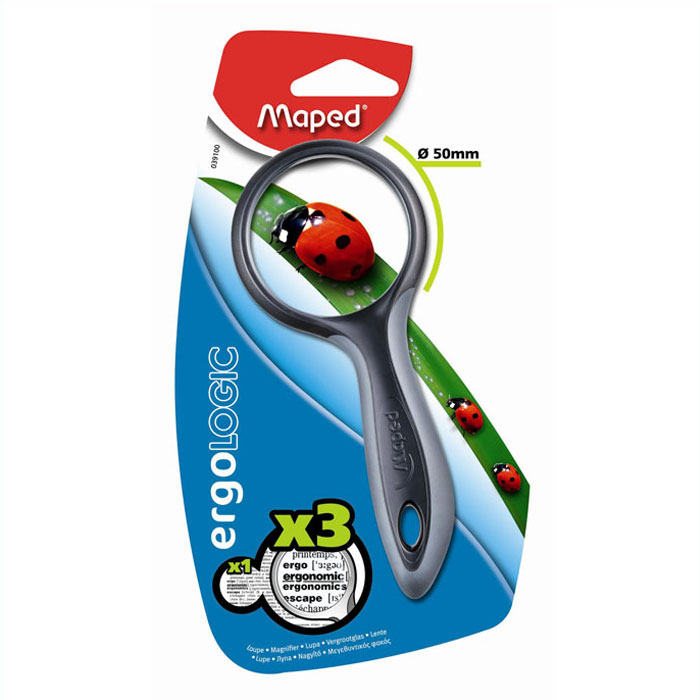 Лупа Ergologic, 5 см, цвет: серый039100 Лупа Ergologic, 5 см, цвет: серый039100Лупа Ergologic позволит вам и вашему ребенку рассмотреть даже самые мелкие предметы. Лупа оснащена мягкой эргономичной ручкой для удобства в использовании и недеформирующимся стеклом с 3-х кратным увеличением. Лупа - оптическая система, состоящая из линзы, предназначенная для увеличения и наблюдения мелких предметов, расположенных на конечном расстоянии. Используется во многих областях человеческой деятельности.
