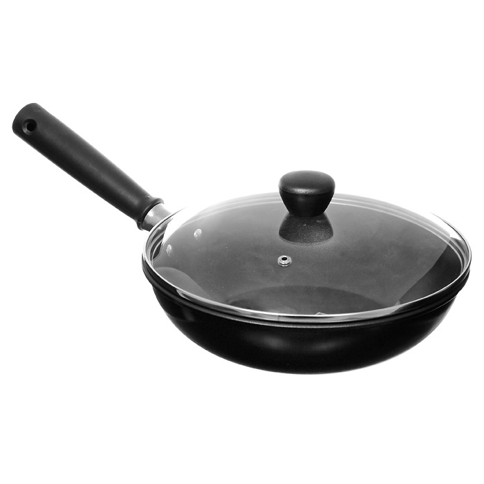 Сковорода Vitesse Wok, со съемной ручкой. Диаметр 25 смVS-7653 Сковорода Vitesse Wok, со съемной ручкой. Диаметр 25 смVS-7653Сковорода Vitesse Wok выполнена из высококачественной углеродистой стали с антипригарным покрытием Exdura Super. Съемная ручка позволяет использовать сковороду в духовом шкафу. Новое утолщенное дно обеспечивает равномерное распределение тепла. Стеклянная крышка с отверстием для пара позволяет следить за процессом приготовления. В комплект входит деревянные лопатка и ложка и решетка из нержавеющей стали. Можно мыть в посудомоечной машине.