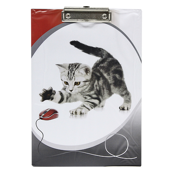 Клип-борд Котенок, двойной, А40314-0035-97 Клип-борд Котенок, двойной, А40314-0035-97Клип-борд Котенок не только будет незаменим при работе с документацией в нестандартных условиях, но и станет стильным деловым аксессуаром. Клип-борд изготовлен из жесткого картона, обтянутого высококачественным пластиком и оформлен изображением очаровательного котенка, играющего с компьютерной мышью. Металлический зажим надежно фиксирует листы, предотвращая сползание бумаги. Предусмотрено выдвигающееся крепление, с помощью которого планшет можно повесить на стену. Одновременно клип-борд может служить подручным ковриком для компьютерной мыши. Характеристики: Формат: А4. Материал: пластик, металл. Размеры клип-борда: 22,5 см х 32,5 см х 1 см.