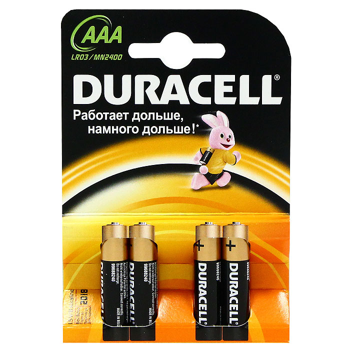 Набор батареек Duracell, тип AAA, 4 штDRC-81480363 Набор батареек Duracell, тип AAA, 4 штDRC-81480363Набор батареек Duracell предназначен для использования в различных электронных устройствах небольшого размера, например в пультах дистанционного управления, портативных MP3-плеерах, фотоаппаратах, различных беспроводных устройствах. Характеристики: Тип элемента питания: AAA (LR03). Тип электролита: щелочной. Выходное напряжение: 1,5 В. Комплектация: 4 шт. Производитель: Бельгия.