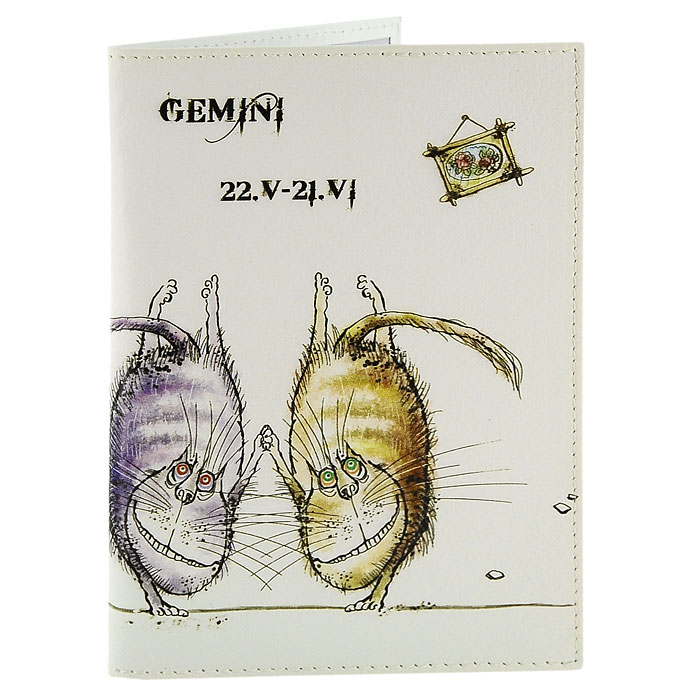 Обложка для паспорта Perfecto Gemini. PS-ZDCT-03PS-ZDCT-03 Обложка для паспорта Perfecto Gemini. PS-ZDCT-03PS-ZDCT-03Обложка для паспорта Близнецы, выполненная из натуральной кожи, оформлена оригинальным изображением забавных котов символизирующих знак зодиака - близнецы. Такая обложка не только поможет сохранить внешний вид ваших документов и защитит их от повреждений, но и станет стильным аксессуаром, идеально подходящим вашему образу. Обложка для паспорта стильного дизайна может быть достойным и оригинальным подарком. Характеристики: Материал: натуральная кожа, пластик. Размер (в сложенном виде): 9,5 см x 13,5 см. Производитель: Россия. Артикул: PS-ZDCT-03.