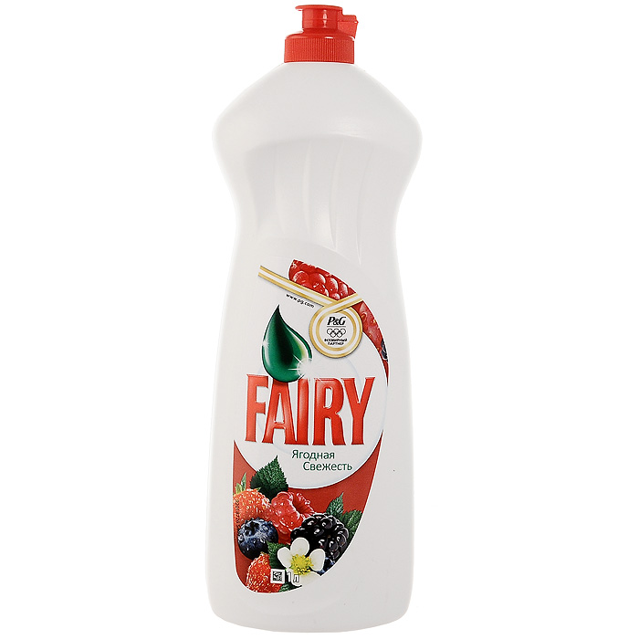 Средство для мытья посуды Fairy Ягодная свежесть, 1 лFR-80246886 Средство для мытья посуды Fairy Ягодная свежесть, 1 лFR-80246886Насыщенный бальзам для мытья посуды Fairy Ягодная свежесть эффективно растворяет жир даже в холодной воде. Густая пена позволяет вымыть большее количество посуды, что делает средство очень экономичным. Специальная формула делает Fairy Ягодная свежесть мягким для рук.