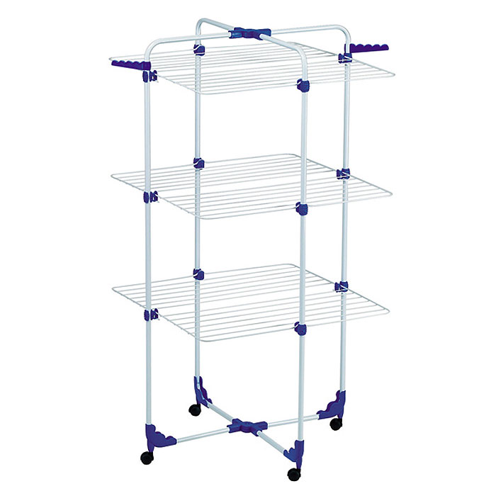 Сушилка для белья Gimi Modular 3, напольная10510290 Сушилка для белья Gimi Modular 3, напольная10510290Напольная сушилка для белья Modular 3 позволит вам разместить большое количество белья, не загромождая пространство в вашей квартире. Сушилка оснащена тремя полками, двумя кронштейнами для плечиков и четырьмя колесиками. Будет удобна в использовании на открытом воздухе и в душевой кабине. Возможно использование в наполовину сложенном состоянии.