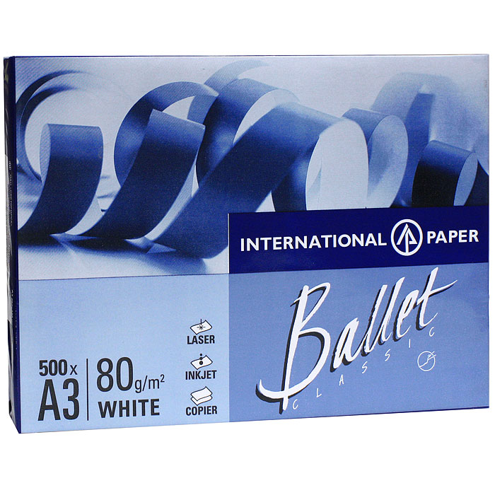 Бумага офисная Ballet Classic, 500 листов, А3000860 Бумага офисная Ballet Classic, 500 листов, А3000860Многофункциональная офисная бумага Ballet Classic идеально подходит для печати графиков, иллюстраций, коммерческих предложений, важных отчетов и других типов документов. Высокая гладкость и непрозрачность бумаги гарантируют высоко качество печати на струйных и лазерных принтерах, а высокая степень белезны обеспечивает оптимальное воспроизведение изображений. Подходит для двухсторонней печати и может использоваться на разных типах офисного оборудования. Ballet Classic производится из древесины восстанавливаемых лесов с использованием отбелки без элементарного хлора. Характеристики: Плотность: 80 г/м2. Размер листа: 29,7 см х 42 см. Количество: 500 листов. Яркость: 96%. Цвет: белый.