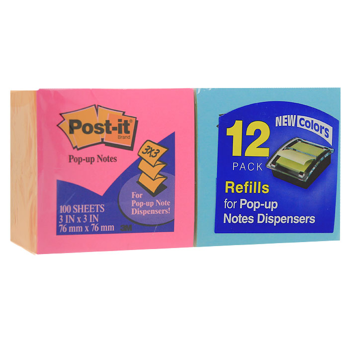 Бумага для заметок Post-it, с липким слоем, 1200 листовA14754 (R330-U-ALT) Бумага для заметок Post-it, с липким слоем, 1200 листовA14754 (R330-U-ALT)Бумага для заметок Z-сложения с липким слоем Post-it прекрасно подойдет для записи номеров телефонов, адресов, напоминания о важной встрече или внезапно пришедшей полезной мысли. Бумагу можно наклеивать на любую гладкую поверхность, без опасения оставить след от клея. Комплект включает 12 блоков по 100 листов синего/зеленого и малинового/желтого цветов. Характеристики: Размер листа: 7,6 см х 7,6 см. Количество: 12 х 100 листов.