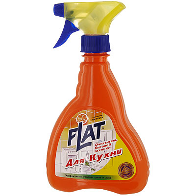 Очиститель Flat для кухонной бытовой техники, с ароматом апельсина, 480 г4600296001666 Очиститель Flat для кухонной бытовой техники, с ароматом апельсина, 480 г4600296001666Очиститель предназначен для кухонной бытовой техники. Очищает все наружные поверхности кухонной бытовой техники. Очиститель Flat это прекрасное средство для очищения кафеля от грязи и жирового налета. Эргономичный флакон оснащен высоконадежным курковым распылителем, дающим возможность пенообразования при распылении, позволяющим легко и экономично наносить раствор на загрязненную поверхность.