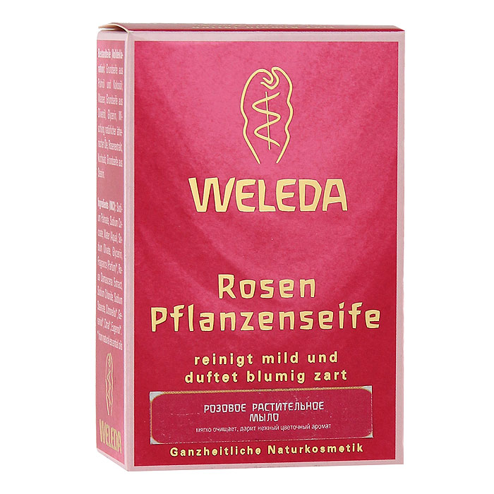 Мыло растительное Weleda Rosen, 100 г9883 Мыло растительное Weleda Rosen, 100 г9883Розовое растительное мыло Weleda Rosen содержит ценное масло в сочетании с другими ценными эфирными маслами. Дарит нежный аромат розы. Прекрасно подходит для нежного очищения рук, лица и тела. Рекомендуется для чувствительной и истощенной от частого мытья кожи. Образует нежную, как крем, пену. Не содержит искусственных красителей, консервантов и сырья на основе минеральных масел. 100% натуральный состав. Характеристики: Вес: 100 г. Размер упаковки: 8,5 см х 5,5 см х 3 см. Производитель: Германия. Артикул: 9883. Товар сертифицирован.