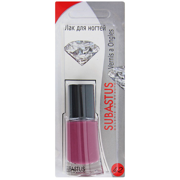 Лак для ногтей Subastus Vernis a Ongles, №42, 10 мл801042 Лак для ногтей Subastus Vernis a Ongles, №42, 10 мл801042Лак для ногтей Subastus Vernis a Ongles с ультрастойкой формулой и глянцевым блеском. Профессиональная кисточка равномерно и быстро покрывает поверхность ногтя, обеспечивая мастерски-безупречный маникюр. Элегантный флакон изумительной формы создает иллюзию хрустального дна. Колпачок с матовым покрытием не скользит в руке, обеспечивая точное и аккуратное нанесение лака. Характеристики: Объем: 10 мл. Тон лака: №42. Артикул: 801042. Производитель: Франция. Товар сертифицирован.