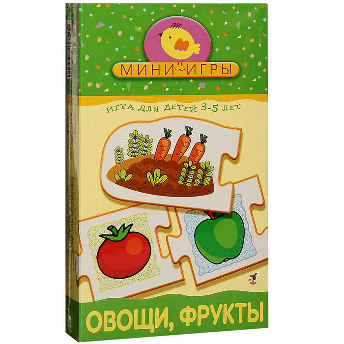 Развивающая мини-игра Овощи, фрукты1150 Развивающая мини-игра Овощи, фрукты1150Развивающая мини-игра Овощи, фрукты в игровой форме познакомит вашего малыша с различными группами растений: овощами, фруктами, цветами. Также игра научит ребенка объединять различные виды растений в группы и называть эти группы обобщающими словами - цветы, овощи, фрукты, ягоды. Игра предлагает два варианта мини-игр Группы растений и Собери по цвету. Комплект игры включает 20 карточек с изображением овощей, фруктов, ягод и цветов и подробные правила игры на русском языке. Игра способствует развитию мелкой моторики рук, обучает ребенка самостоятельно рассуждать, сопоставлять, сравнивать и анализировать.