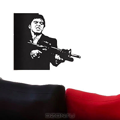 Стикер Paristic Лицо со шрамом, цвет: черный, 35 х 40 см300185_желто-розовые цветы Стикер Paristic Лицо со шрамом, цвет: черный, 35 х 40 см300185_желто-розовые цветыСтикер Paristic Лицо со шрамом - это уникальная возможность создать неповторимый индивидуальный облик интерьера вашего дома. Стикер, изображающий силуэт мужчины с автоматом, выполнен из матового винила - тонкого эластичного материала, который хорошо прилегает к любым гладким и чистым поверхностям, легко моется и держится до семи лет, при снятии не оставляет следов. Такой оригинальный элемент декора придаст интерьеру креативность и новое настроение и станет великолепным украшением, притягивающим заинтересованные взгляды окружающих. В комплекте со стикером предусмотрена подробная инструкция по наклеиванию (на русском языке).