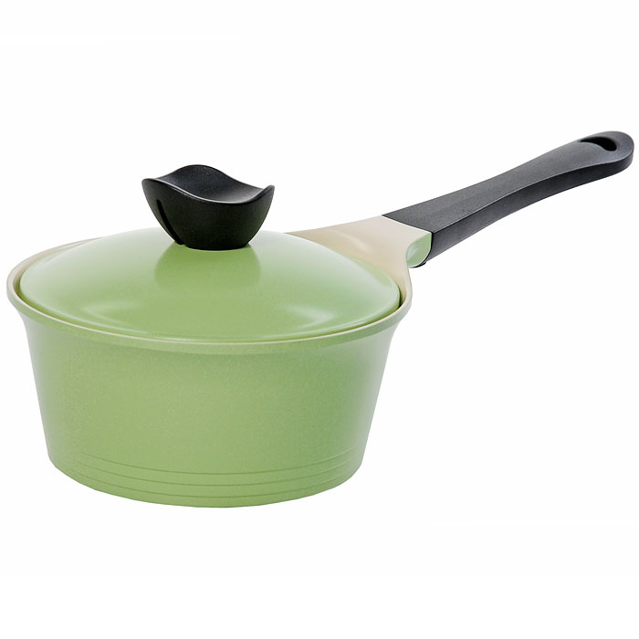 Ковш Frybest Ever Green с крышкой, 18см, 2л, цвет:зеленый/светлое внутр. покрытие GRCY-S18GRCY-S18 Ковш Frybest Ever Green с крышкой, 18см, 2л, цвет:зеленый/светлое внутр. покрытие GRCY-S18GRCY-S18Практичный и удобный ковш Frybest Ever Greent прекрасно подойдет приготовления различных каш, соусов, кремов и других вкусных блюд. Ковш изготовлен из высококачественного литого алюминия с керамическим покрытием Ecolon как внутри, так и снаружи. Это покрытие является экологичным, так как состоит только из натуральных компонентов, таких как камень и песок. Благодаря этому в процессе приготовления пищи посуда не выделяет вредные вещества. Инновационное антипригарное покрытие позволяет готовить практически без масла и предохраняет продукты от пригорания. Слой анионов (отрицательно заряженных ионов) обладает антибактериальными свойствами. Они намного дольше сохраняют приготовленную пищу свежей. Также покрытие обладает непревзойденной прочностью и устойчивостью к царапинам, поэтому во время готовки можно использовать металлические аксессуары. Благодаря такому покрытию ковш легко мыть после использования. Ковш имеет специальное утолщенное дно для идеальной теплопроводимости. Он...