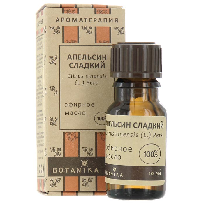 Эфирное масло Botanika Апельсин сладкий, 10 мл00007542 Эфирное масло Botanika Апельсин сладкий, 10 мл00007542Эфирное масло Botanika Апельсин сладкий снимает напряжение и стресс, способствует формированию позитивного взгляда на мир, выводит из депрессивного состояния. Поднимает настроение тем, кто скучает или испытывает упадок сил. Как потогонное средство ускоряет процесс выведения токсинов из отечной кожи, при этом благоприятно влияет на сухую кожу, разглаживает морщины, способствует лечению дерматита. Хороший тоник для кожи.