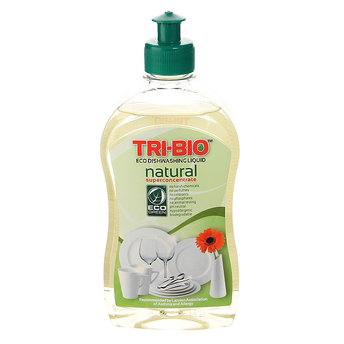 Натуральная эко-жидкость для мытья посуды "Tri-Bio", 420 мл