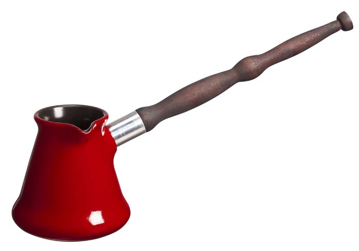 Турка Ceraflame Ibriks, цвет: красный, 240 млD93161 Турка Ceraflame Ibriks, цвет: красный, 240 млD93161Турка Ceraflame Ibriks, выполненная из керамики, предназначена для приготовления кофе. Турка оснащена удобной съемной деревянной ручкой и носиком. Турка покрыта уникальной гладкой эмалью, устойчивой к трещинам и царапинам. Непористая поверхность исключает образование бактерий, великолепно моется, и будет оставаться новой и блестящей даже после использования абразивных губок и чистящих средств. Керамика, из которой выполнена турка, устойчива к резким перепадам температур, способна выдерживать очень высокие температуры, сохраняет аромат и полезные свойства. Турку можно использовать на открытом огне, на газовой или электрической печи, в микроволновой или конвекционной печи, в морозильной камере или посудомоечной машине. Турка выполнена из экологически чистых материалов, поэтому в процессе эксплуатации не выделяет вредных веществ. Керамика не только быстро нагревается, но и сохраняет тепло дольше, чем посуда из других материалов. Кофе пришел к нам из...