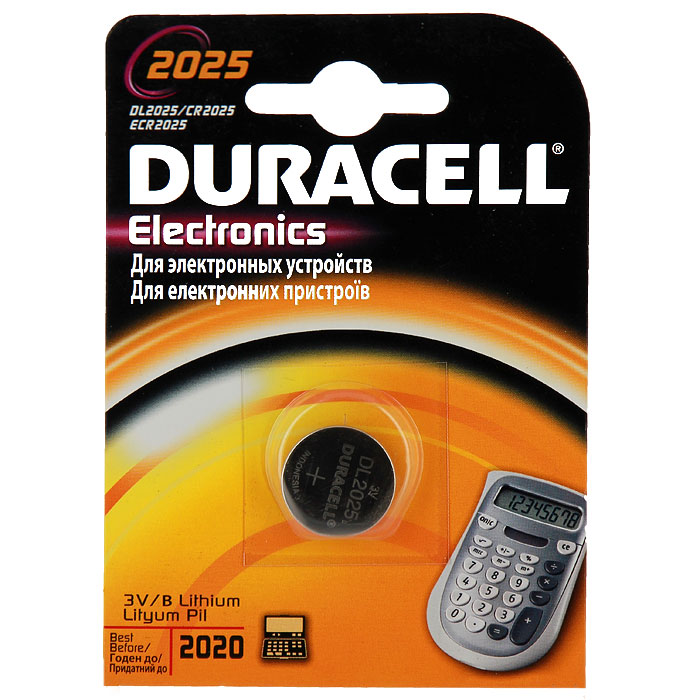 Батарейка литиевая Duracell. DL2025DRC-81469148 Батарейка литиевая Duracell. DL2025DRC-81469148Литиевая батарейка Duracell предназначена для использования в различных электронных устройствах, например калькуляторах. Выполнена из прочного металла. Уважаемые клиенты! Обращаем ваше внимание на возможные изменения в дизайне упаковки. Качественные характеристики товара остаются неизменными. Поставка осуществляется в зависимости от наличия на складе.