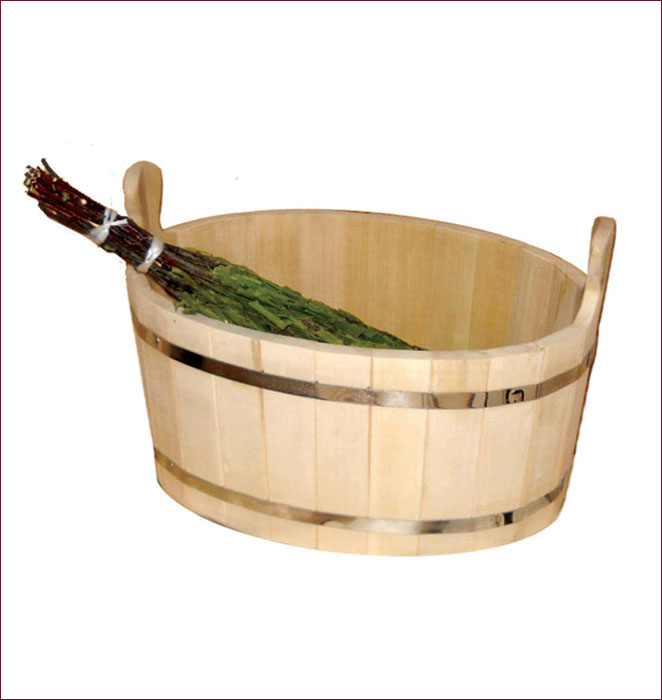Ушат Шайка, 30 л03658 Ушат Шайка, 30 л03658Ушат Шайка овальной формы, выполненный из липы, прекрасно подойдет для замачивания веника или других банных процедур. Ушат, изготовленный из этой древесины, не портится от воды. Характеристики: Материал: дерево (липа), металл. Объем: 30 л. Размер: 53 см х 43 см х 31 см. Артикул: 03658.