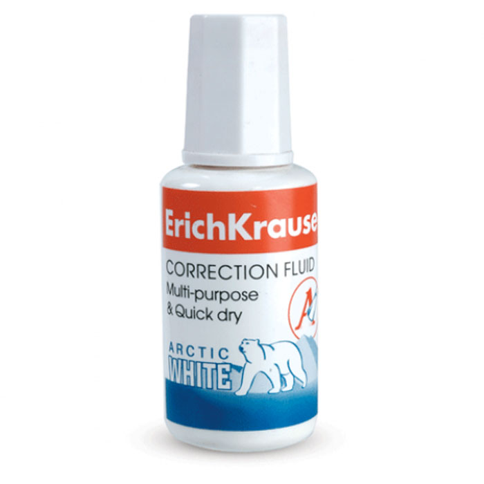 Корректирующая жидкость Arctic White, 20 мл6 Корректирующая жидкость Arctic White, 20 мл6Корректирующая жидкость Arctic White в пластиковом флаконе с кисточкой идеально подходит для исправления рукописных и машинописных текстов. Жидкость обладает высокой степенью белизны, быстро высыхает, позволяя немедленно корректировать текст, не оставляет следов на пишущем стержне. Металлический шарик внутри флакона позволяет равномерно размешать жидкость перед использованием. Не требует добавления растворителя. Характеристики: Объем: 20 мл. Изготовитель: Малайзия.