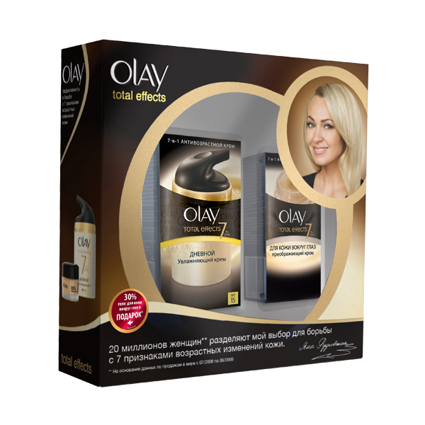 Набор из Дневного увлажняющего крема с SPF-15 Olay Total Effects 7 IN ONE, 50 мл и крема, преображающего кожу вокруг глаз Olay Total Effects 7 IN ONE, 15 мл