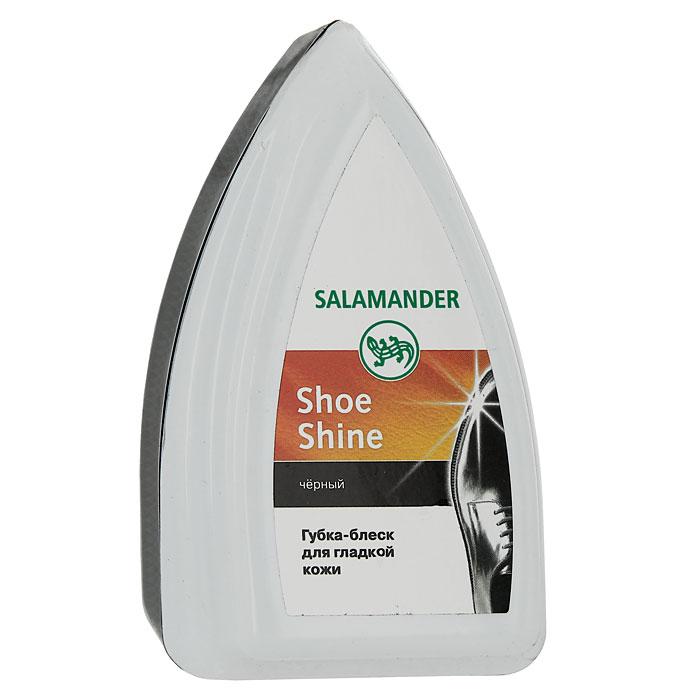 Губка Salamander Shoe Shine для обуви из гладкой кожи, цвет: черный1 171 018 Губка Salamander Shoe Shine для обуви из гладкой кожи, цвет: черный1 171 018Губка Salamander Shoe Shine эффективно и бережно ухаживает за изделиями из гладкой кожи, очищает и придает им блеск. Входящее в состав пропитки силиконовое масло придает обуви блеск без дополнительной полировки. Характеристики: Материал: пластик, поролон. Состав пропитки: силиконовое масло, пигменты. Цвет: черный. Размер упаковки: 11,5 см х 7 см х 7 см. Производитель: Германия.