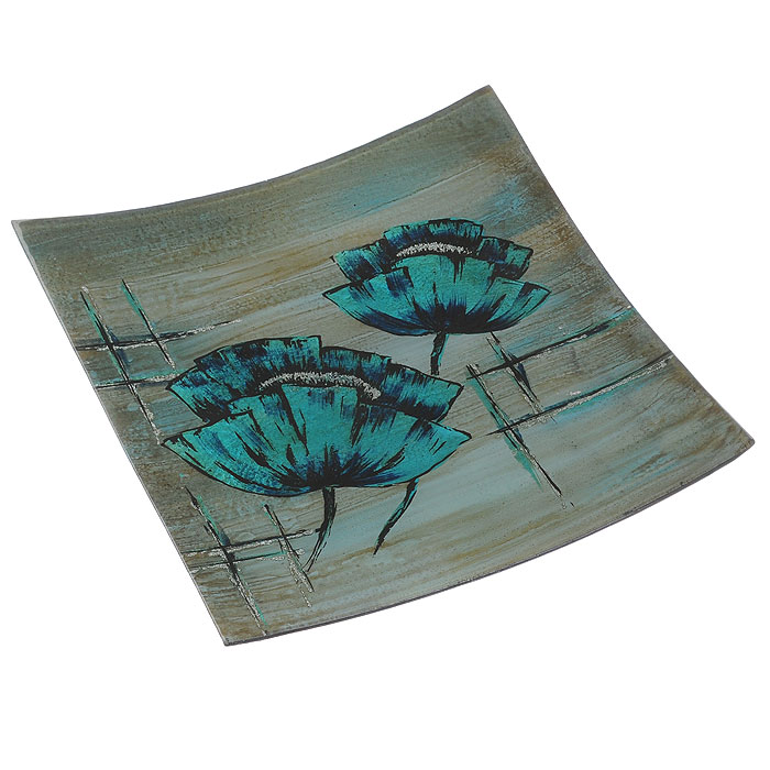 Блюдо Lillo Glass, цвет: бирюзовый, синий, 33,5 х 33 х 3,5 см4601137130156 Блюдо Lillo Glass, цвет: бирюзовый, синий, 33,5 х 33 х 3,5 см4601137130156Блюдо Lillo Glass, изготовленное из стекла, оформлено изображением бирюзовых цветов и серебристых блесток. Такое блюдо сочетает в себе изысканный дизайн с максимальной функциональностью. Красочность оформления придется по вкусу тем, кто предпочитает утонченность и изящность. Оригинальное блюдо украсит сервировку вашего стола и подчеркнет прекрасный вкус хозяйки, а также станет отличным подарком. Характеристики: Материал: стекло. Цвет: бирюзовый, синий. Размер блюда: 33,5 см х 33 см х 3,5 см. Размер упаковки: 34 см х 33,5 см х 4,5 см. Артикул: 4601137130156.