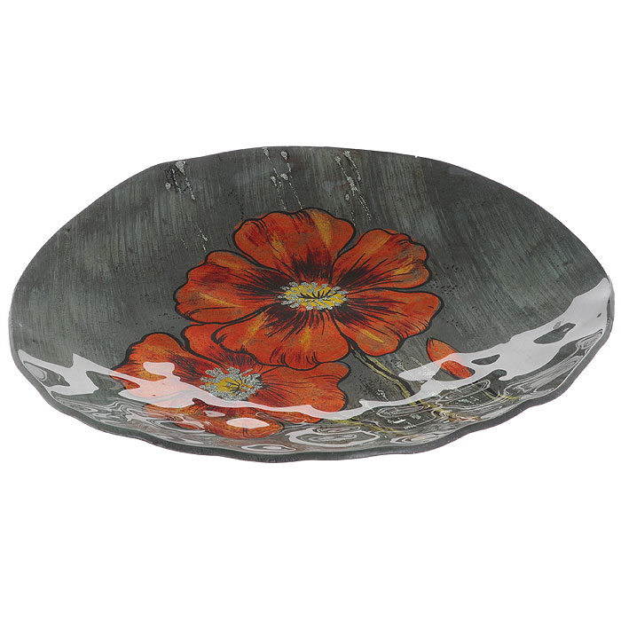 Блюдо Lillo Glass, цвет: серый, оранжевый, 29,5 х 25,5 х 4,5 см213061 Блюдо Lillo Glass, цвет: серый, оранжевый, 29,5 х 25,5 х 4,5 см213061Блюдо Lillo Glass, изготовленное из стекла, оформлено изображением оранжевых цветов с серебристыми блестками. Такое блюдо сочетает в себе изысканный дизайн с максимальной функциональностью. Красочность оформления придется по вкусу тем, кто предпочитает утонченность и изящность. Оригинальное блюдо украсит сервировку вашего стола и подчеркнет прекрасный вкус хозяйки, а также станет отличным подарком.