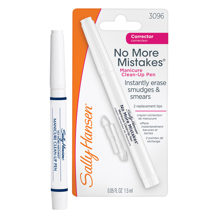 Sally Hansen Карандаш-корректор No More Mistakes для маникюра, 1,5 мл30072527000 Sally Hansen Карандаш-корректор No More Mistakes для маникюра, 1,5 мл30072527000Быстро спрятать недостатки маникюра позволит карандаш-корректор для маникюра No More Mistakes Manicure Clean-Up Pen. С помощью этого продукта, созданного в лабораториях компании Sally Hansen, можно без труда убрать образовавшиеся пятна лака, снять излишки покрытия с кожи и кутикулы. Применение продукта поможет сделать маникюр идеальным и безукоризненным. Карандаш не смазывает и не царапает нанесенное покрытие.