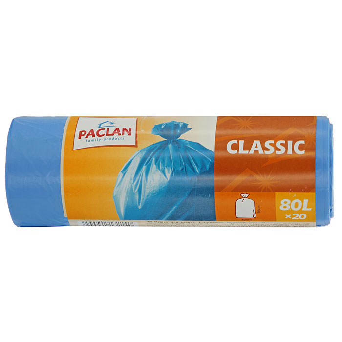 Пакеты для мусора Classic, цвет: синий, 80 л, 20 шт132147 Пакеты для мусора Classic, цвет: синий, 80 л, 20 шт132147Пакеты для мусора Classic изготовлены из очень прочного хозяйственного полиэтилена. Они предназначены для вывозки и утилизации скопившего мусора. Характеристики: Материал: полиэтилен. Объем: 80 л. Цвет: синий. Количество: 20 шт. Размер: 70 см х 90 см. Артикул: 132147.