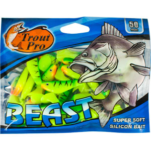 Риппер Trout Pro Beast, длина 5 см, 20 шт. 3515735157 Риппер Trout Pro Beast, длина 5 см, 20 шт. 3515735157Риппер предназначен для джиговой ловли хищной рыбы: окуня, судака, щуки. Специальная пластина на тонком основании делает приманку более гибкой и подвижной, что придает ей усиленные колебательные движения. Характеристики: Длина: 5 см. Цвет тела: 147 (зеленый, желтый). Материал: эластичный полимер. Размер упаковки: 15,4 см х 12 см х 0,6 см. Артикул: 35157.