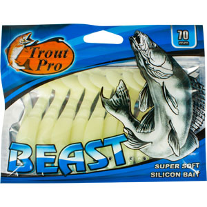 Риппер Trout Pro Beast, длина 7 см, 10 шт. 3518435184 Риппер Trout Pro Beast, длина 7 см, 10 шт. 3518435184Риппер предназначен для джиговой ловли хищной рыбы: окуня, судака, щуки. Специальная пластина на тонком основании делает приманку более гибкой и подвижной, что придает ей усиленные колебательные движения. Характеристики: Длина: 7 см. Цвет тела: 033 (белый молочный). Материал: эластичный полимер. Размер упаковки: 15,4 см х 12 см х 0,8 см. Артикул: 35187.