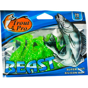 Риппер Trout Pro Beast, длина 7 см, 10 шт. 3519135191 Риппер Trout Pro Beast, длина 7 см, 10 шт. 3519135191Риппер предназначен для джиговой ловли хищной рыбы: окуня, судака, щуки. Специальная пластина на тонком основании делает приманку более гибкой и подвижной, что придает ей усиленные колебательные движения. Характеристики: Длина: 7 см. Цвет тела: 51 (зеленый с блестками). Материал: эластичный полимер. Размер упаковки: 15,4 см х 12 см х 0,8 см. Артикул: 35191.