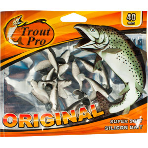 Риппер Trout Pro Original, длина 4 см, 20 шт. 3522935229 Риппер Trout Pro Original, длина 4 см, 20 шт. 3522935229Приманка предназначена для джиговой ловли хищной рыбы: окуня, судака, щуки. Специальная пластина придает приманке колебательные движения, усиливая ее сходство с живой рыбкой. Характеристики: Длина: 4 см. Цвет тела: 157 (перламутровый с вкраплением красных блесток). Материал: эластичный полимер. Размер упаковки: 16,8 см х 14 см х 0,4 см. Производитель: Китай. Артикул: 35229.