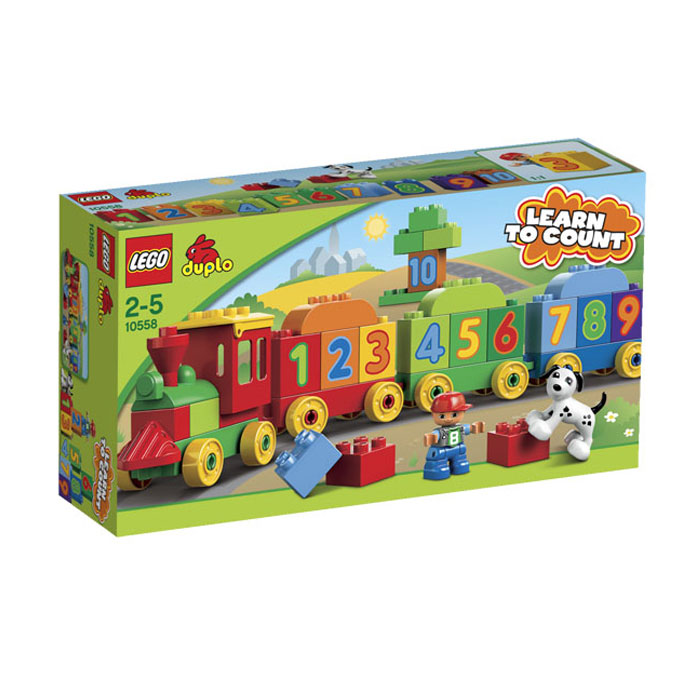 LEGO DUPLO Конструктор Считай и играй 1055810558 LEGO DUPLO Конструктор Считай и играй 1055810558С помощью конструктора LEGO DUPLO Считай и играй ребенок сможет собрать поезд, состоящий из паровоза и трех вагончиков с цифрами, туннель, здание, собачью будку и много другое. Набор включает в себя 31 яркий пластиковый элемент конструктора, в том числе кубики с цифрами от 1 до 10, фигурку ребенка, фигурку собачки и три основы для вагонов. Он собирается в веселый поезд, с помощью которого малыш быстро и с удовольствием научится считать. Большие яркие детали обязательно привлекут внимание ребенка, а родители смогут придумать собственный метод обучения счету. Они легко крепятся между собой в различных комбинациях, что также способствует развитию фантазии. Конструктор - это один из самых увлекательнейших и веселых способов времяпрепровождения. Ребенок сможет часами играть с конструктором, придумывая различные ситуации и истории. В процессе игры с конструкторами LEGO дети приобретают и постигают такие необходимые навыки как познание, творчество, воображение. Обычные...