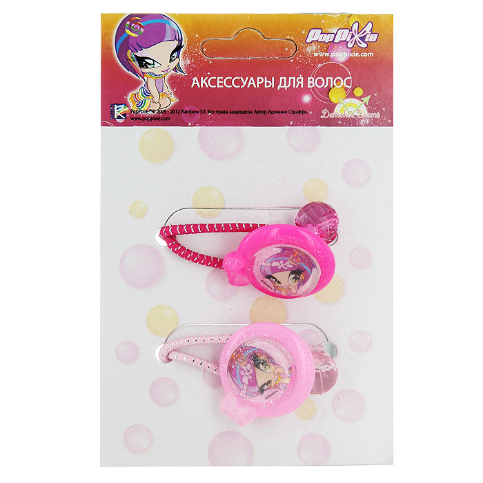 Набор резинок для волос Pop Pixie, 2 шт41321 Набор резинок для волос Pop Pixie, 2 шт41321Набор резинок для волос Pop Pixie станет отличным дополнением к прическе вашей маленькой модницы. В комплект входят две резиночки с люрексом, оформленные блестящим декоративным элементом с изображением феечки Локетт. Порадуйте свою юную модницу таким великолепным подарком! Мультипликационный сериал повествует о жизни и приключениях фей-малышек пикси, жительниц городка Пиксивилль, где они живут вместе с гномами, зверюшками и эльфами. Группа озлобленных эльфов всячески пытается испортить спокойную жизнь пикси. Но феи с помощью дара Попмаджик сражаются с эльфами и защищают свой городок.