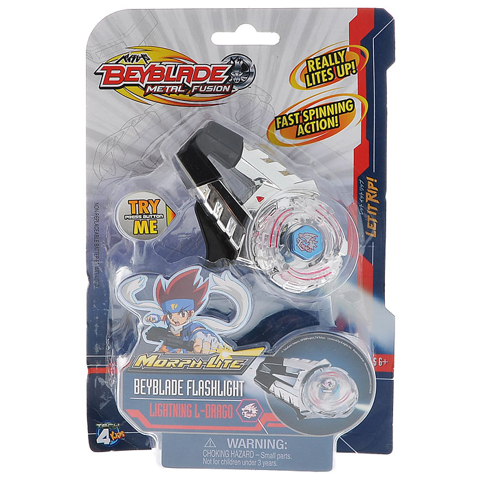 Фонарик Beyblade (Бейблейд) Morph-LiteDT39046 Фонарик Beyblade (Бейблейд) Morph-LiteDT39046Оригинальный фонарик Morph-Lite Beyblade Morph-Lite, непременно, понравится любителю одноименного мультфильма и всего необычного. Если нажать на кнопку, то верхняя часть фонарика засветиться и начнет крутиться. Фонарик можно прикрепить на рюкзак, и он станет ярким брелоком. Порадуйте своего ребенка таким замечательным подарком! Характеристики: Размер фонарика: 9,5 см х 5 см х 2,5 см. Размер упаковки: 15 см x 22 см x 4,5 см. Изготовитель: Китай. Рекомендуется приобрести 3 батареи напряжением 1,5V типа AG13 (товар комплектуется демонстрационными).