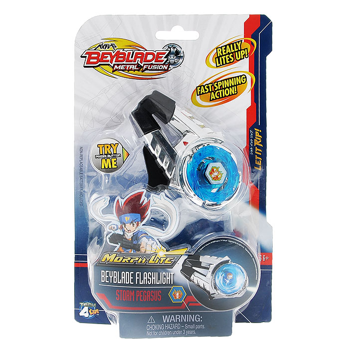 Фонарик Beyblade (Бейблейд) Morph-Lite, цвет: синийDT39047 Фонарик Beyblade (Бейблейд) Morph-Lite, цвет: синийDT39047Оригинальный фонарик Morph-Lite Beyblade Morph-Lite, непременно, понравится любителю одноименного мультфильма и всего необычного. Если нажать на кнопку, то верхняя часть фонарика засветиться и начнет крутиться. Фонарик можно прикрепить на рюкзак, и он станет ярким брелоком. Порадуйте своего ребенка таким замечательным подарком! Характеристики: Размер фонарика: 9,5 см х 5 см х 2,5 см. Размер упаковки: 15 см x 22 см x 4,5 см. Изготовитель: Китай. Рекомендуется приобрести 3 батареи напряжением 1,5V типа AG13 (товар комплектуется демонстрационными).