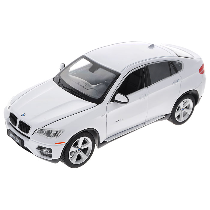 Rastar Модель автомобиля BMW X6 цвет белый41500 Rastar Модель автомобиля BMW X6 цвет белый41500Стильная модель автомобиля BMW X6 привлечет внимание не только ребенка, но и взрослого. Машинка является точной уменьшенной копией автомобиля в масштабе 1:24. У нее открываются дверцы и капот. Машинка изготовлена из прочных материалов, шины выполнены из мягкой резины. Такая модель станет отличным подарком не только любителю автомобилей, но и человеку, ценящему оригинальность и изысканность, а качество исполнения представит такой подарок в самом лучшем свете. Характеристики: Материал: металл, пластик, резина. Размер модели: 19,5 см x 8,5 см x 7 см. Размер упаковки: 23 см x 13 см x 11 см.
