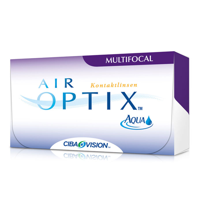 Alcon-CIBA Vision контактные линзы Air Optix Aqua Multifocal (3шт / 8.6 / 14.2 / +6.00 / Med)31067 Alcon-CIBA Vision контактные линзы Air Optix Aqua Multifocal (3шт / 8.6 / 14.2 / +6.00 / Med)31067Контактные линзы Air Optix Aqua Multifocal предназначены для коррекции возрастной дальнозоркости. Если для работы вблизи или просто для чтения вам необходимо использовать очки, то эти линзы помогут вам избавиться от них. В линзах Air Optix Aqua Multifocal вы будете одинаково четко видеть как предметы, расположенные вблизи, так и удаленные предметы. Линзы изготовлены из силикон-гидрогелевого материала лотрафилкон В, который пропускает в 5 раз больше кислорода по сравнению с обычными гидрогелевыми линзами. Они настолько комфортны и безопасны в ношении, что вы можете не снимать их до 6 суток. Но даже если вы не собираетесь окончательно сменить очки на линзы, мы рекомендуем вам иметь хотя бы одну пару таких линз для экстремальных ситуаций, например для занятий спортом. Контактные линзы Air Optix Aqua Multifocal имеют три степени аддидации: Low (низкую) до +1,00; Medium (среднюю) от +1,25 до +2,00 и High (высокую) свыше +2,00.