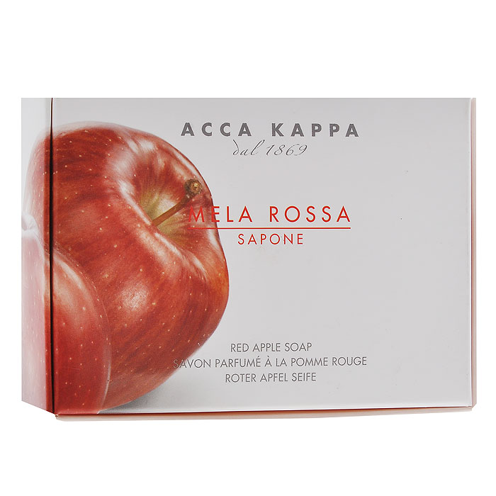Acca Kappa Мыло туалетное Красное Яблоко, 150 г853373 Acca Kappa Мыло туалетное Красное Яблоко, 150 г853373Растительное мыло Красное яблоко деликатно очищает кожу. Идеально подходит для всех типов кожи. Растительные компоненты получены из кокосового и пальмового масла, прекрасно очищают и увлажняют кожу. Характеристики: Вес: 150 г. Производитель: Италия. Артикул: 853373. Товар сертифицирован.