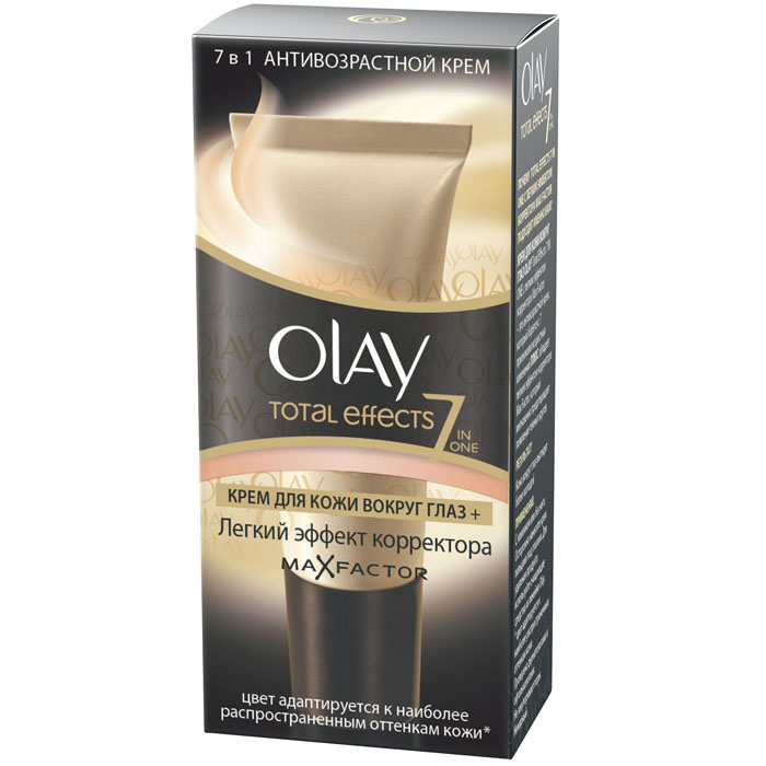 Olay Крем для кожи вокруг глаз "Total Effects 7в1", с легким эффектом корректора MaxFactor, 15 мл