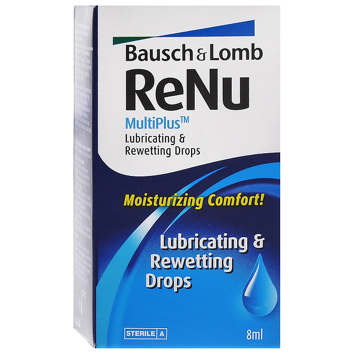 ReNu Капли для глаз MultiPlus, 8 мл07194 ReNu Капли для глаз MultiPlus, 8 мл07194Капли ReNu MultiPlus разработаны компанией Bausсh&Lomb, для создания дополнительного комфорта и удобства при ношении. Это увлажняюще-смазывающие капли, которые еще и дезинфицируют ваши линзы. Капли можно использовать как новичкам (для адаптации), так и уже людям использующим контактные линзы долгое время. При использовании линз в помещениях с пониженной влажностью или пыльном помещении - это просто незаменимое средство. Так же не обойтись без него и пациентам со сниженным слезовыделением. Характеристики: Объем: 8 мл. Производитель: США. Товар сертифицирован.