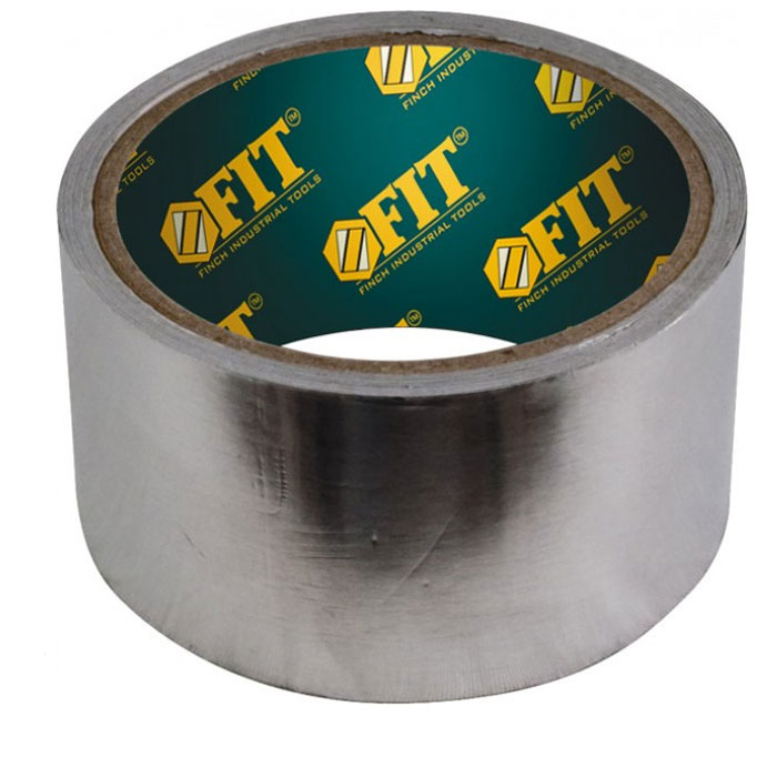 Самоклеющая лента Fit, алюминиевая, 50 мм х 25 м11672 Самоклеющая лента Fit, алюминиевая, 50 мм х 25 м11672Самоклеющая лента Fit, алюминиевая применяется при проведении ремонтных, монтажных и теплоизоляционных работ, организации вентиляционных рукавов, для соединения деталей с металлическим покрытием в автомобильной технике и при монтаже бытовой и кухонной техники. Термоскойкая и морозоустойчивая ( от -40 до +120 градусов ). Легко окрашивается.