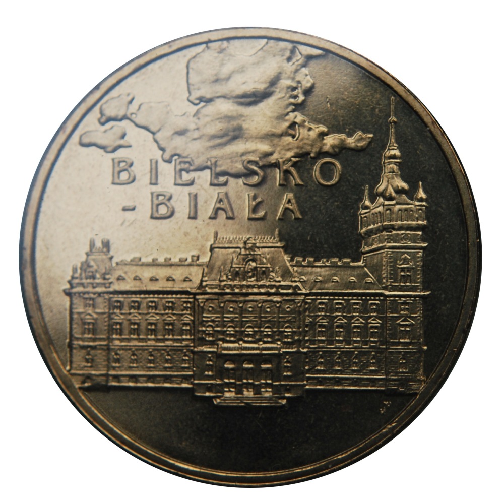 Монета номиналом 2 злотых Historyczne Miasta w Polsce - Bielsko-Biala. Медь, алюминий, цинк, олово. Польша, 2008 годL2070 E Монета номиналом 2 злотых Historyczne Miasta w Polsce - Bielsko-Biala. Медь, алюминий, цинк, олово. Польша, 2008 годL2070 EМонета номиналом 2 злотых Historyczne Miasta w Polsce - Bielsko-Biala. Медь, алюминий, цинк, олово. Польша, 2008 год. Материал: Нордик голд - сплав CuAlZnSn. Диаметр: 27 мм. Состояние: новая, не бывшая в обращении (UNC).