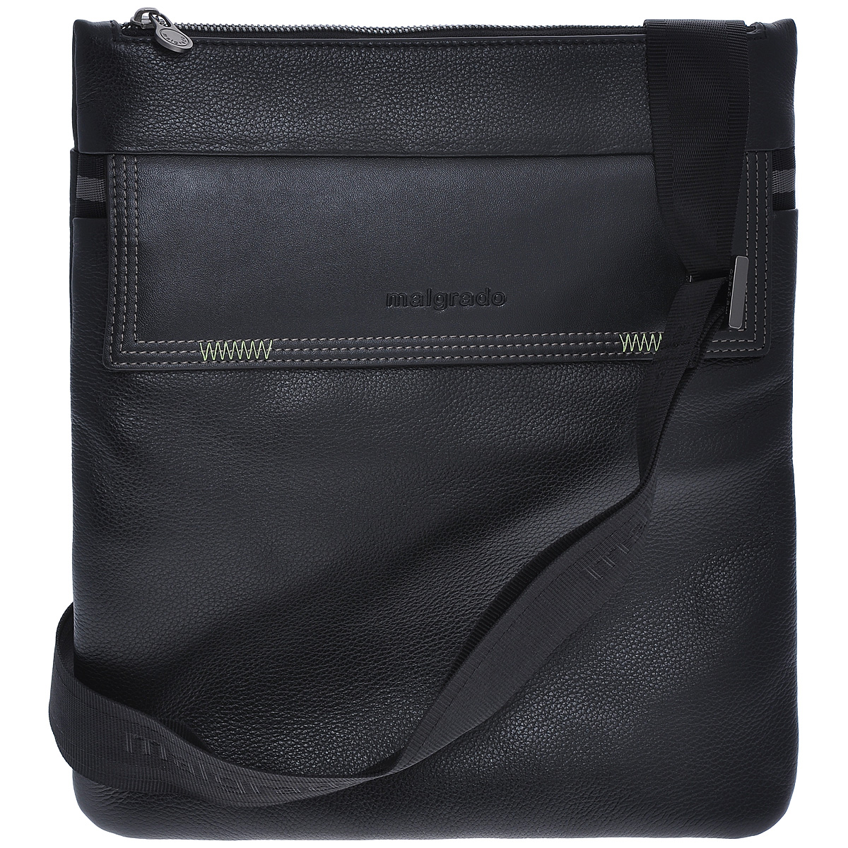 Сумка мужская Malgrado, цвет: черный. BR09-303C1836BR09-303C1836 black сумка мужская Malgrado Сумка мужская Malgrado, цвет: черный. BR09-303C1836BR09-303C1836 black сумка мужская MalgradoСумка мужская Malgrado черного цвета выполнена из натуральной кожи. Основное отделение закрывается молнией, в основном отделе кожаные кармашки для ручек и мобильного телефона и карман на молнии. Спереди удобный карман, закрывающийся на магнитные кнопки, сзади удобный карман на кнопке. Модель снабжена плечевым ремнем. К сумке прилагается чехол для хранения. Сумка - это стильный аксессуар, который подчеркнет вашу изысканность и индивидуальность и сделает ваш образ завершенным.