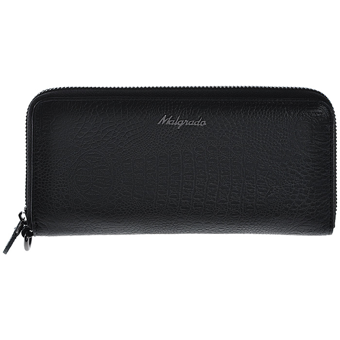 Клатч-кошелек женский Malgrado, цвет: черный. 73005-8201D73005-8201D Клатч-кошелек женский Malgrado, цвет: черный. 73005-8201D73005-8201DСтильный клатч Malgrado изготовлен из натуральной кожи красного цвета с декоративным тиснением под рептилию и закрывается на молнию. Внутри расположены четыре основных отделения, одно из которых на молнии, по четыре кармашка на боковых стенках для карточек, визиток, кредиток и два кармашка побольше, в которые можно положить пропуск, проездной билет или фотографию. В комплект также входит кожаный ремешок для удобной переноски. Клатч упакован в металлическую коробку с логотипом фирмы.