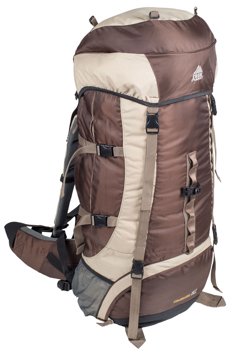 Рюкзак туристический Trek Planet Colorado 80, цвет: бежевый70560 Рюкзак туристический Trek Planet Colorado 80, цвет: бежевый70560Практичный туристический рюкзак Trek Planet Colorado 80 станет отличным выбором для любителей походов и кемпингов. Анатомическая вентилируемая спинка обеспечивает максимальный комфорт и стабилизацию рюкзака на спине. Оптимальное распределение нагрузки выполняет регулируемая система жесткой подвески V1. Объем рюкзака регулируется вертикальными и горизонтальными стропами. Дополнительный вход в нижнее отделение и два глубоких кармана на молнии по бокам. Особенности рюкзака: - 2 глубоких кармана на молнии по бокам, - 2 боковых сетчатых кармана на резинке, - Карман на поясном ремне, - Дополнительные лямки внизу для крепления снаряжения, - 2 кармана в верхнем клапане, - Дополнительный вход в нижнее отделение, - Компрессионные ремни, - Съемный чехол от дождя.