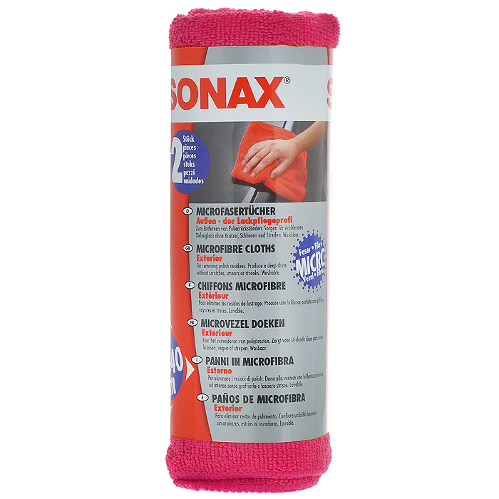 Салфетка Sonax для полировки кузова, 2 шт416241 Салфетка Sonax для полировки кузова, 2 шт416241Качественная салфетка Sonax из микроволокна предназначена для удаления остатков полирующих средств. Впитывает остатки воска и полироли, обеспечивает сияющий и глубокий блеск без царапин, полос и разводов. Без ворсинок! Салфетку можно стирать в стиральной машине. Характеристики: Материал: микрофибра. Цвет: красный. Размер салфетки: 40 см х 40 см. Комплектация: 2 шт. Размер упаковки: 20,5 см х 7 см х 7 см. Артикул: 416241.