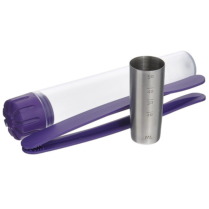 Набор для приготовления коктейлей VacuVin Muddler Set, 3 предмета7850860 Набор для приготовления коктейлей VacuVin Muddler Set, 3 предмета7850860С набором VacuVin Muddler Set ваши инструменты для приготовления коктейлей всегда будут вместе и под рукой. В набор входит маддлер (пестик), специальные щипцы и джиггер (стальной мерный стаканчик со шкалой литража). Маддер можно использовать, чтобы размять или раздавить такие ингредиенты, как мята и лайм. Головка маддлера сделана из твердой резины, что позволить вам давить и толочь ингредиенты прямо в стакане. С помощью щипцов удобно брать лед и другие ингредиенты. Стальной джиггер подходит для отмерения долей жидких ингредиентов. Благодаря практичному дизайну, три этих инструмента можно удобно сложить и хранить вместе.