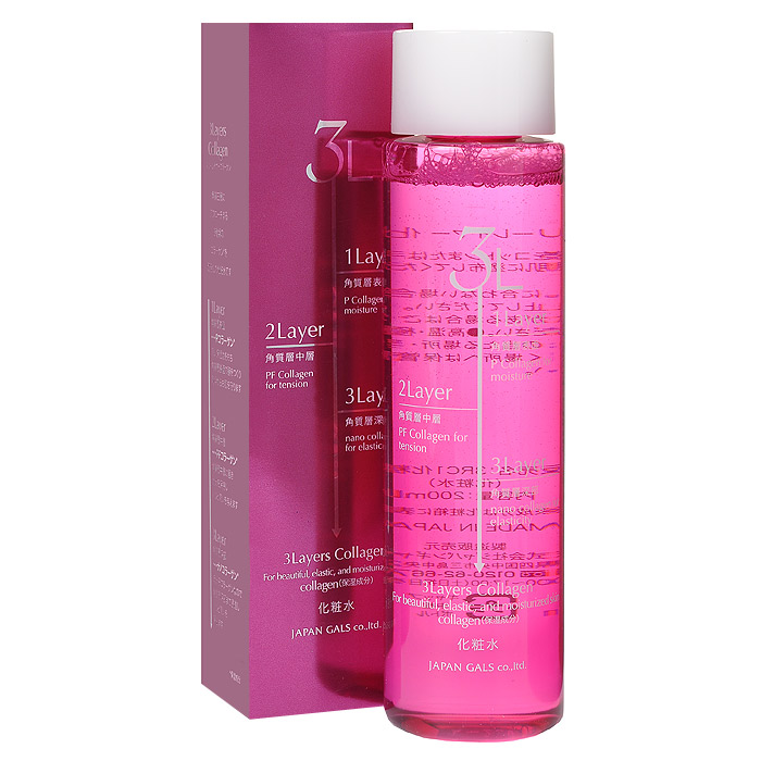 Japan Gals Лосьон для лица 3 Layers, 200 мл04LL3,7683 Japan Gals Лосьон для лица 3 Layers, 200 мл04LL3,7683Антивозрастной лосьон для лица Japan Gals 3 Layers с 3-я видами коллагена прекрасно увлажняет и дарит и упругость коже. Коллаген - это разновидность белков, участвующих в построении новых клеток. Недостаток коллагена является причиной появления морщин и обвисания кожи. Объем: 200 мл. Товар сертифицирован.